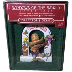 Hallmark 1985 Windows OF‎ The World 1st Series Feliz Navidad 3”Ornament NIB